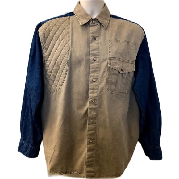 Wrangler Men's Outdoor Denim Shooting Shirt Large - Picture 1 of 10